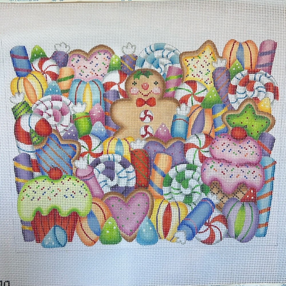 Candyland Stocking Cuff Topper Needlepoint Canvas